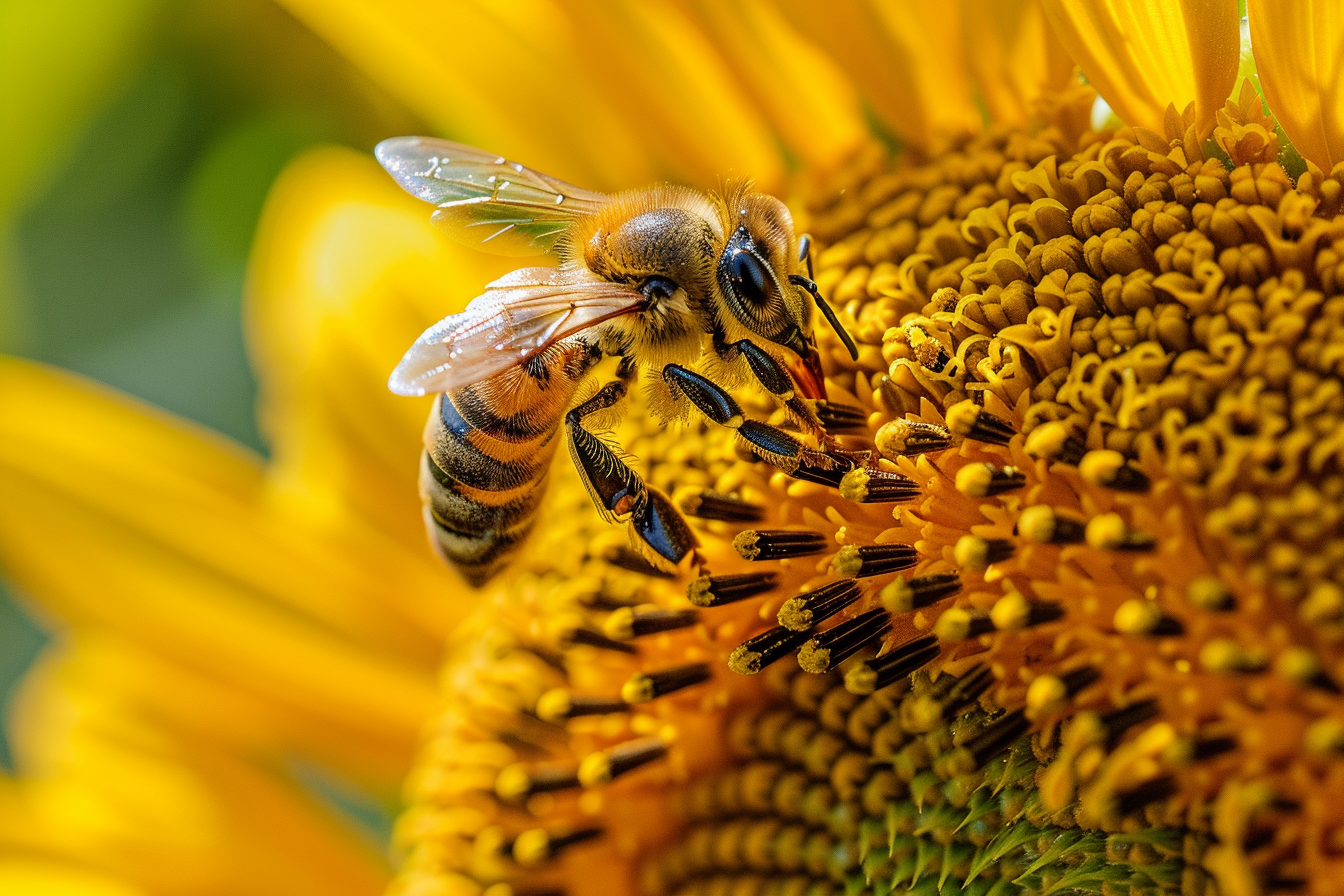 Image gratuite Abeille sur un tournesol 1