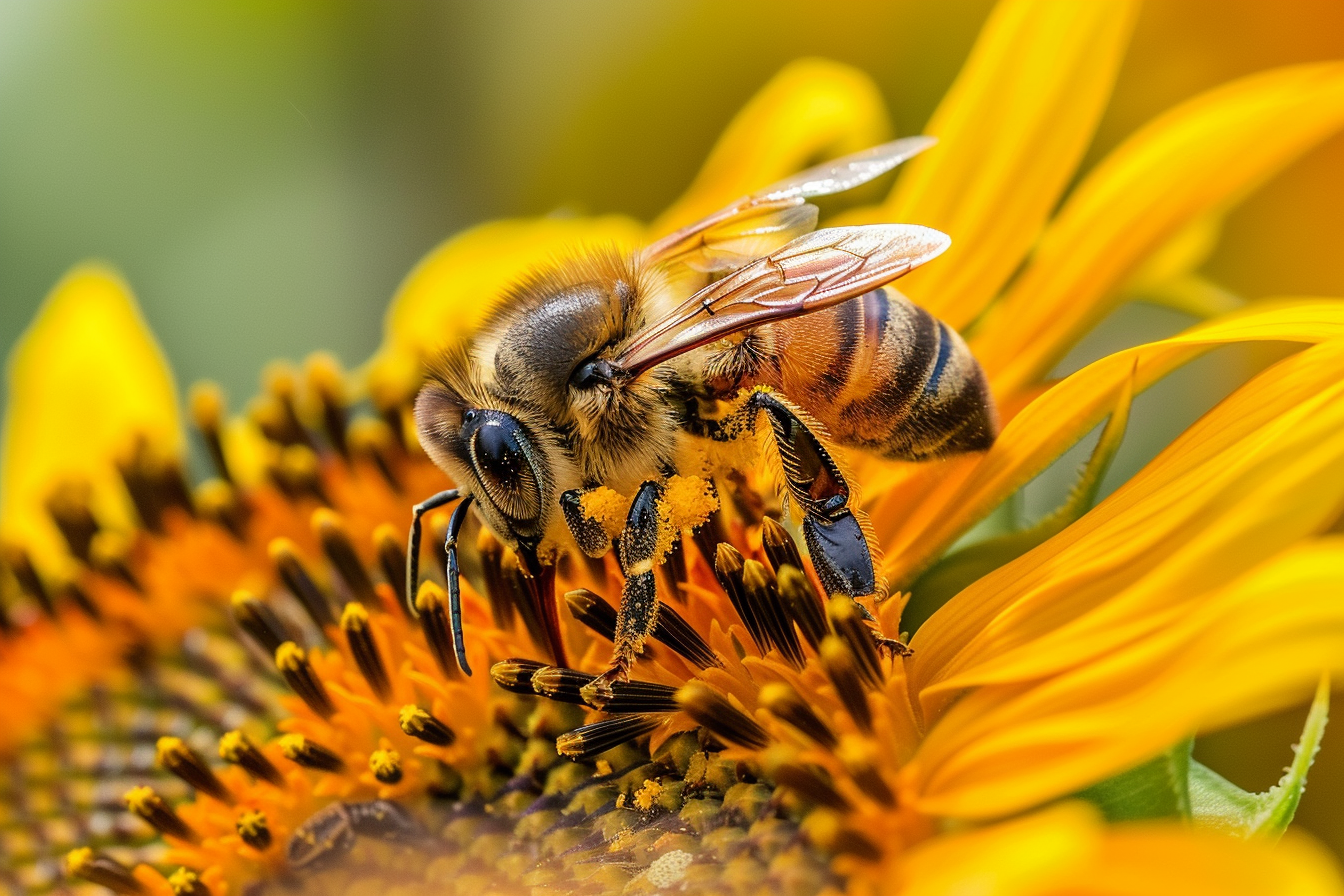 Image gratuite Abeille sur un tournesol 2
