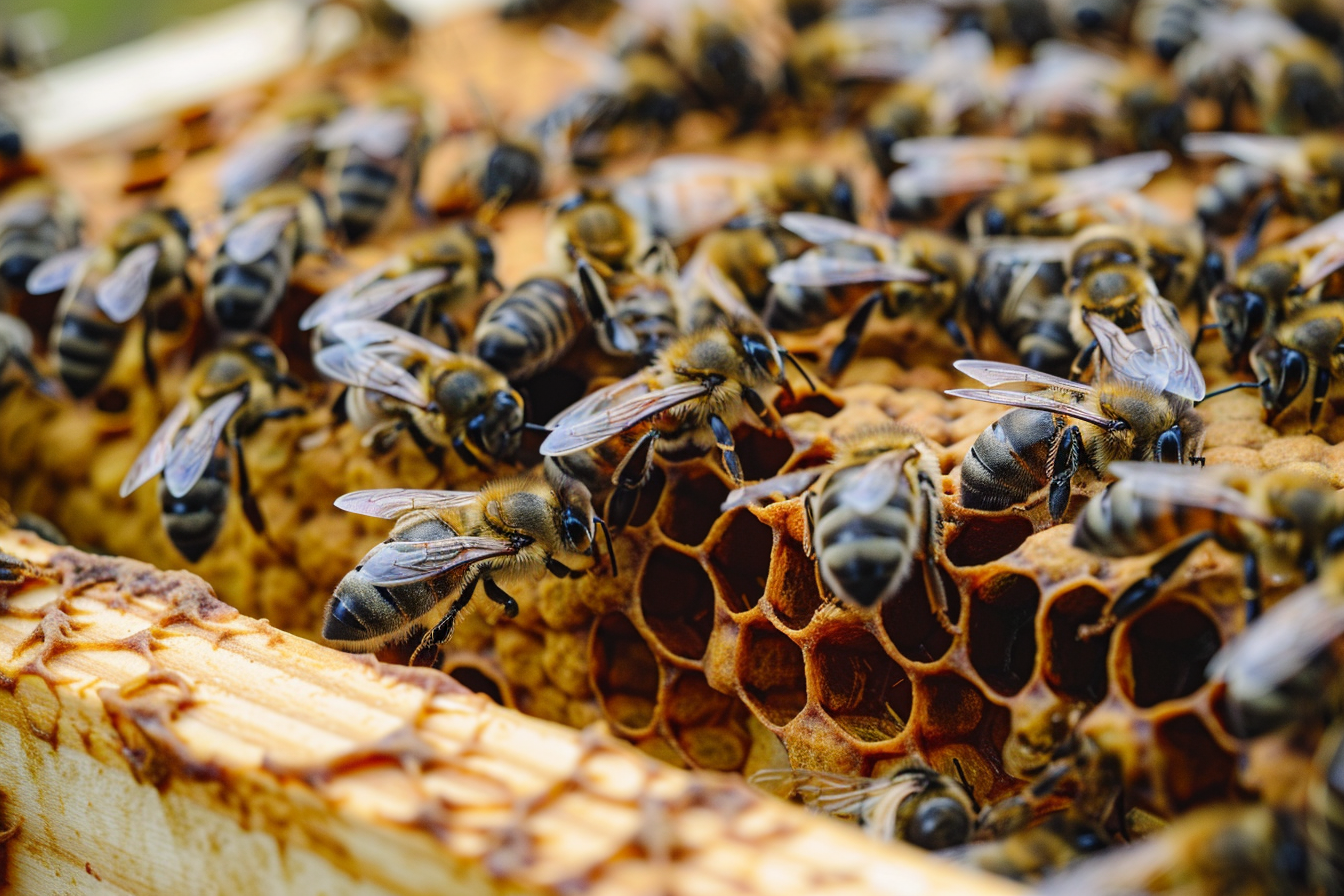 Image gratuite Abeilles autour d&rsquo;une ruche 2