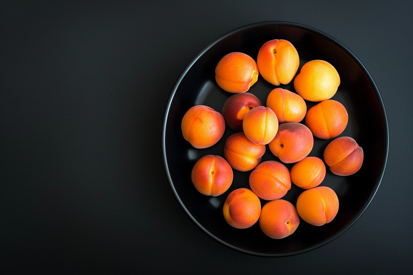 Image gratuite Abricots dans un bol sur fond noir 6