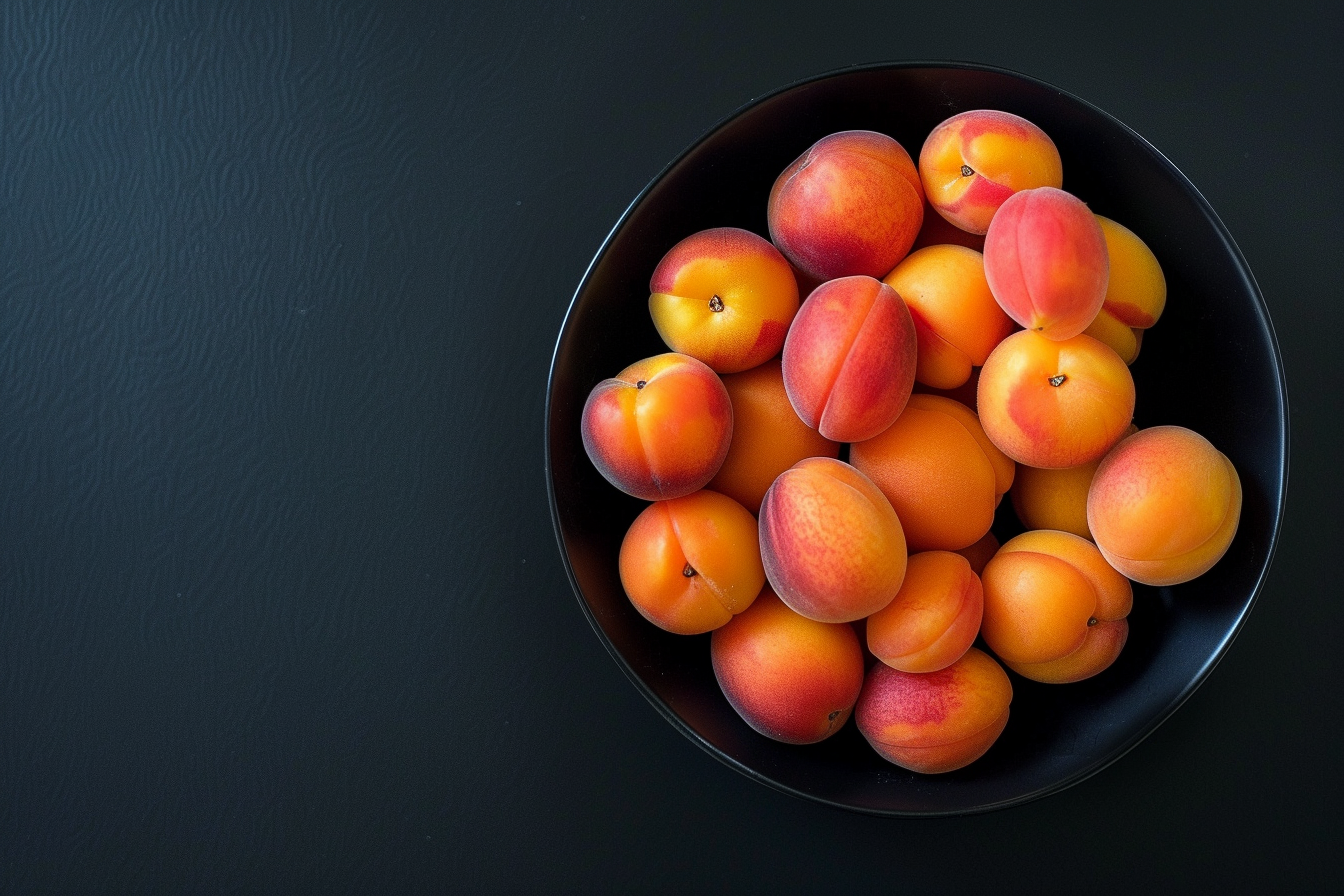 Image gratuite Abricots dans un bol sur fond noir 7