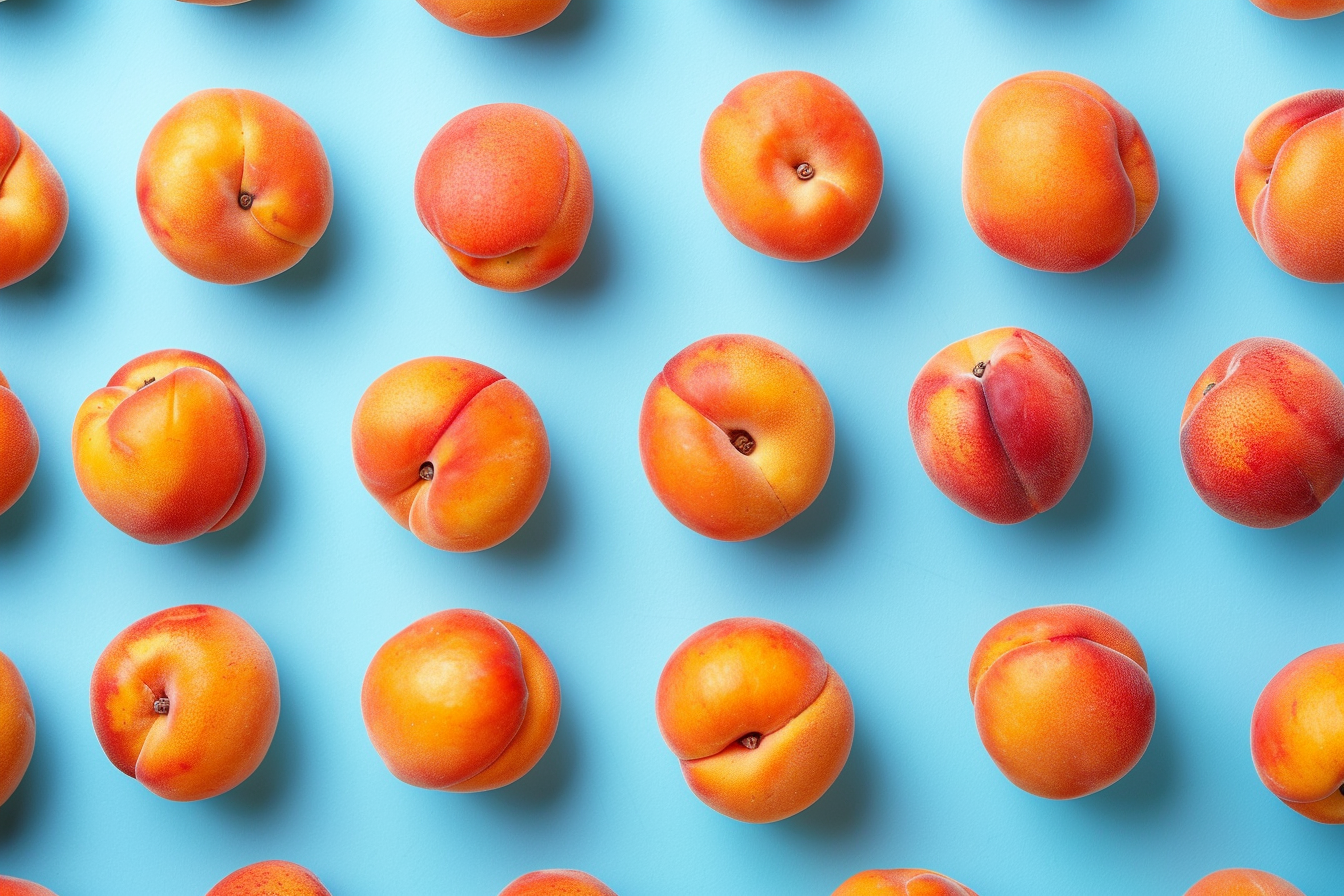 Image gratuite Abricots sur fond bleu pastel 3