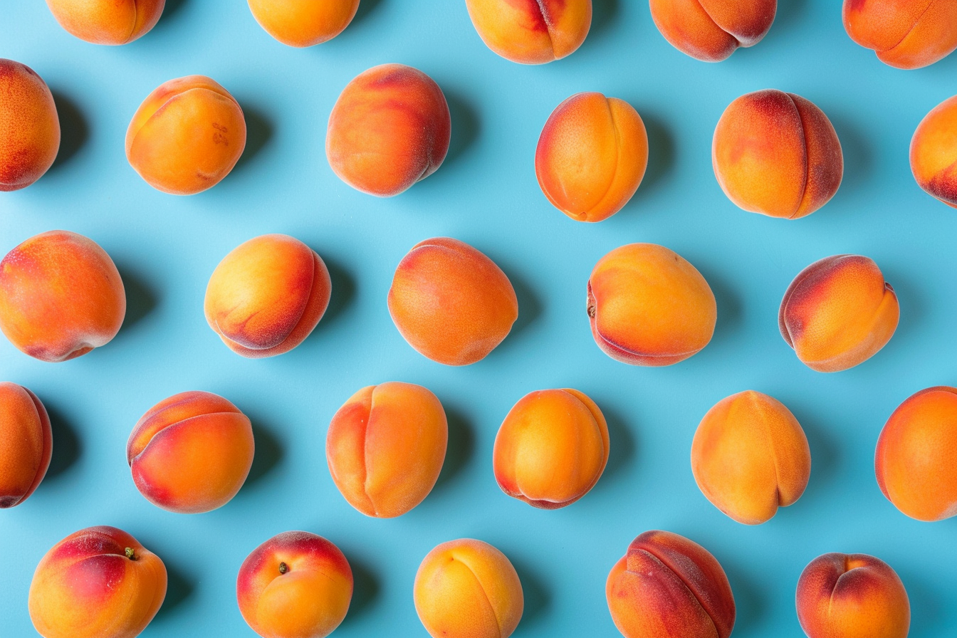 Image gratuite Abricots sur fond bleu pastel 4