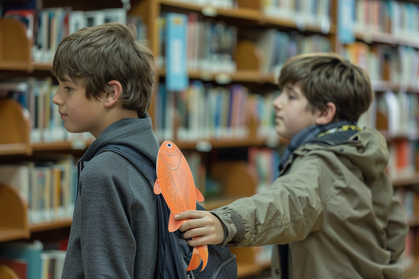 Image gratuite Ado discret, poisson papier dos ami, bibliothèque 2