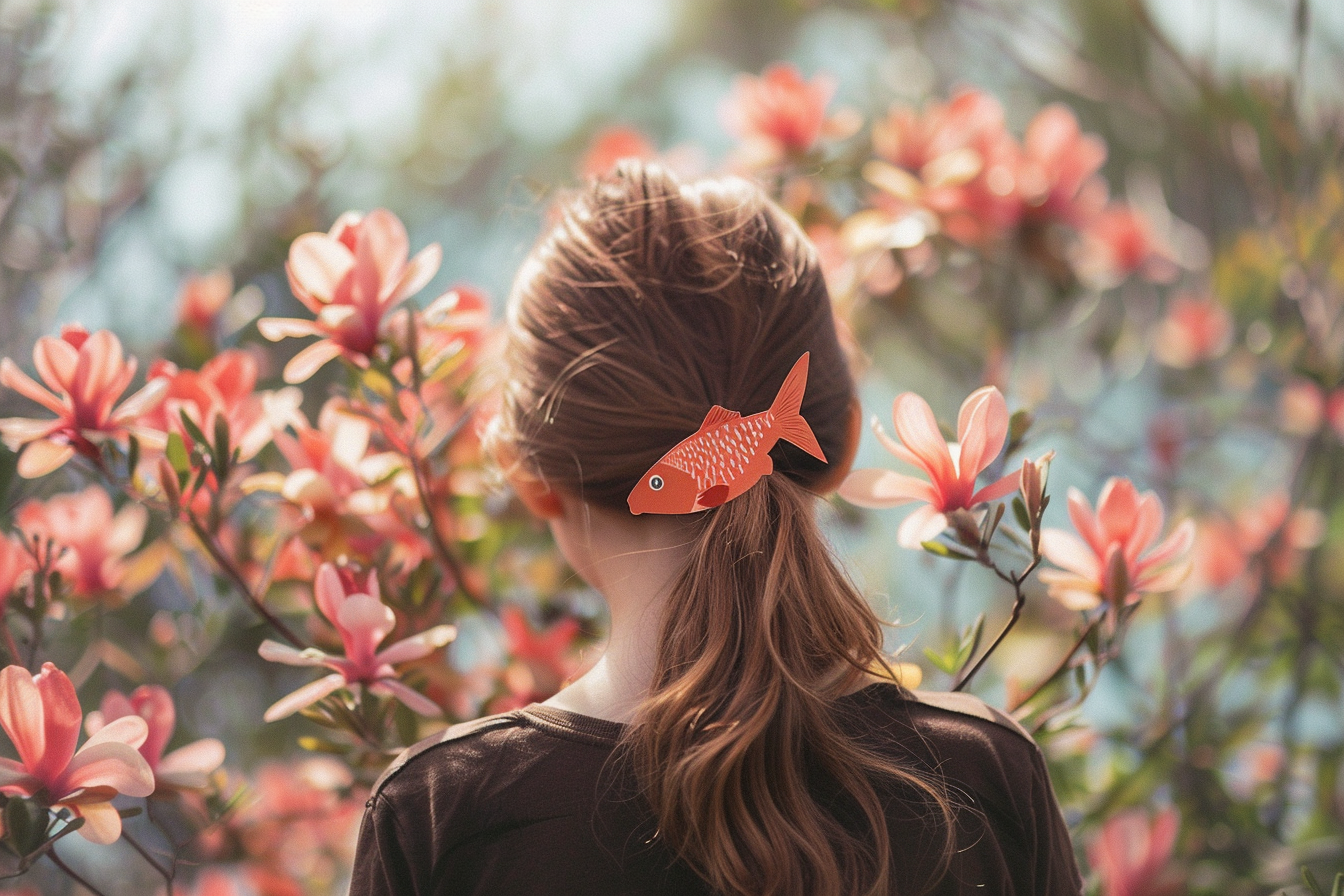 Image gratuite Ado dos, poisson papier, debout jardin fleuri 1