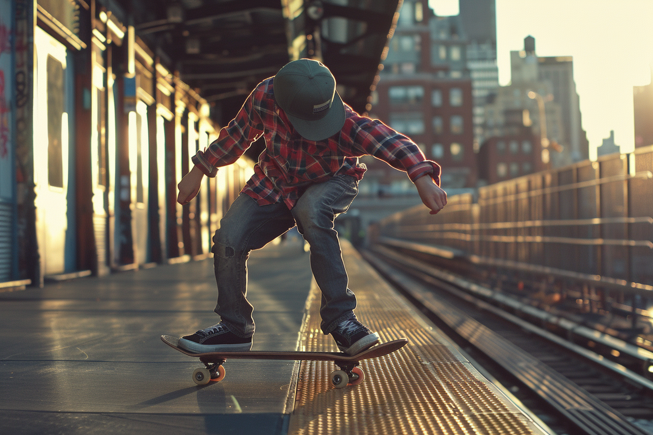 Image gratuite Adolescent en skateboard à la gare 1