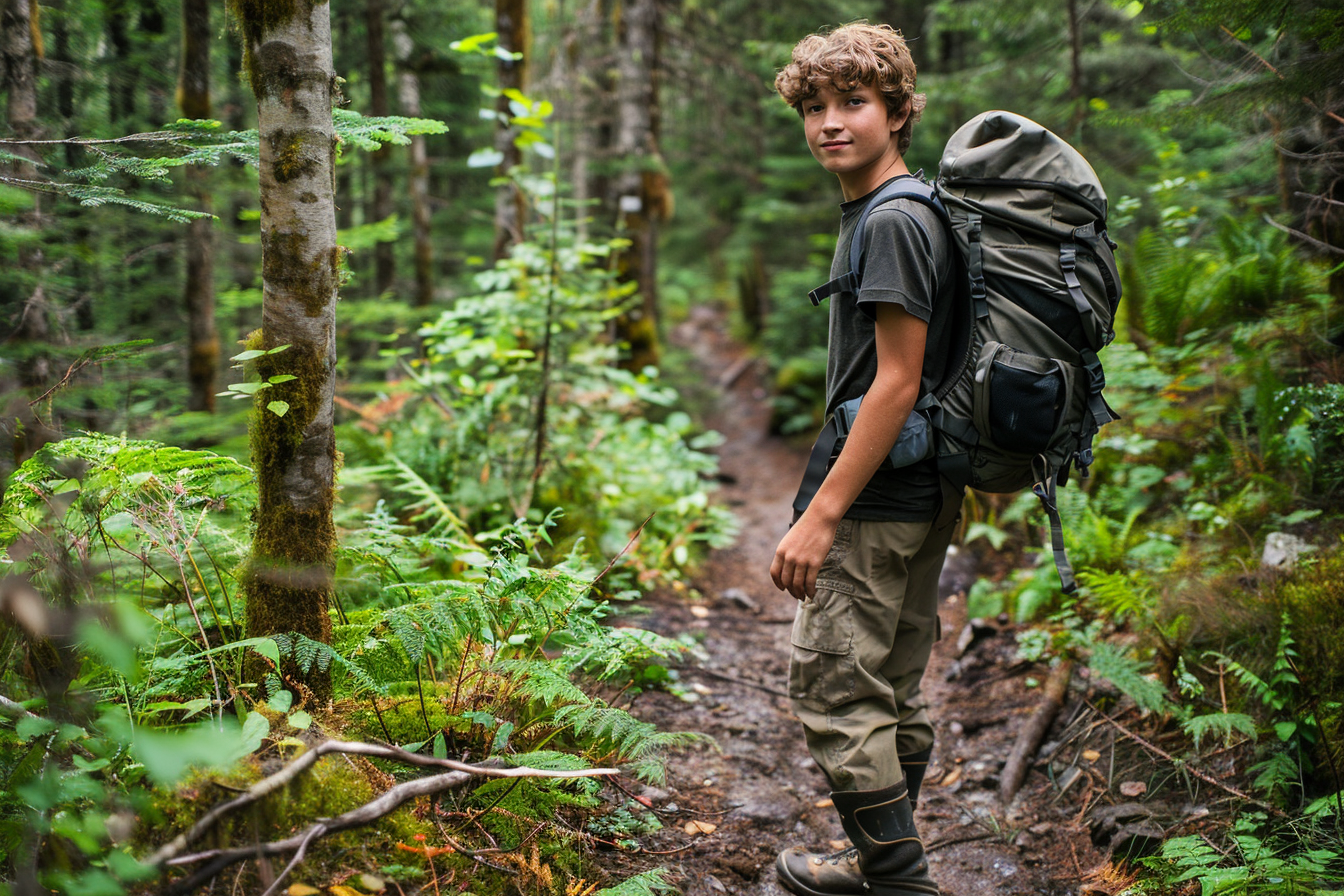 Image gratuite Adolescent explorant un sentier forestier 5