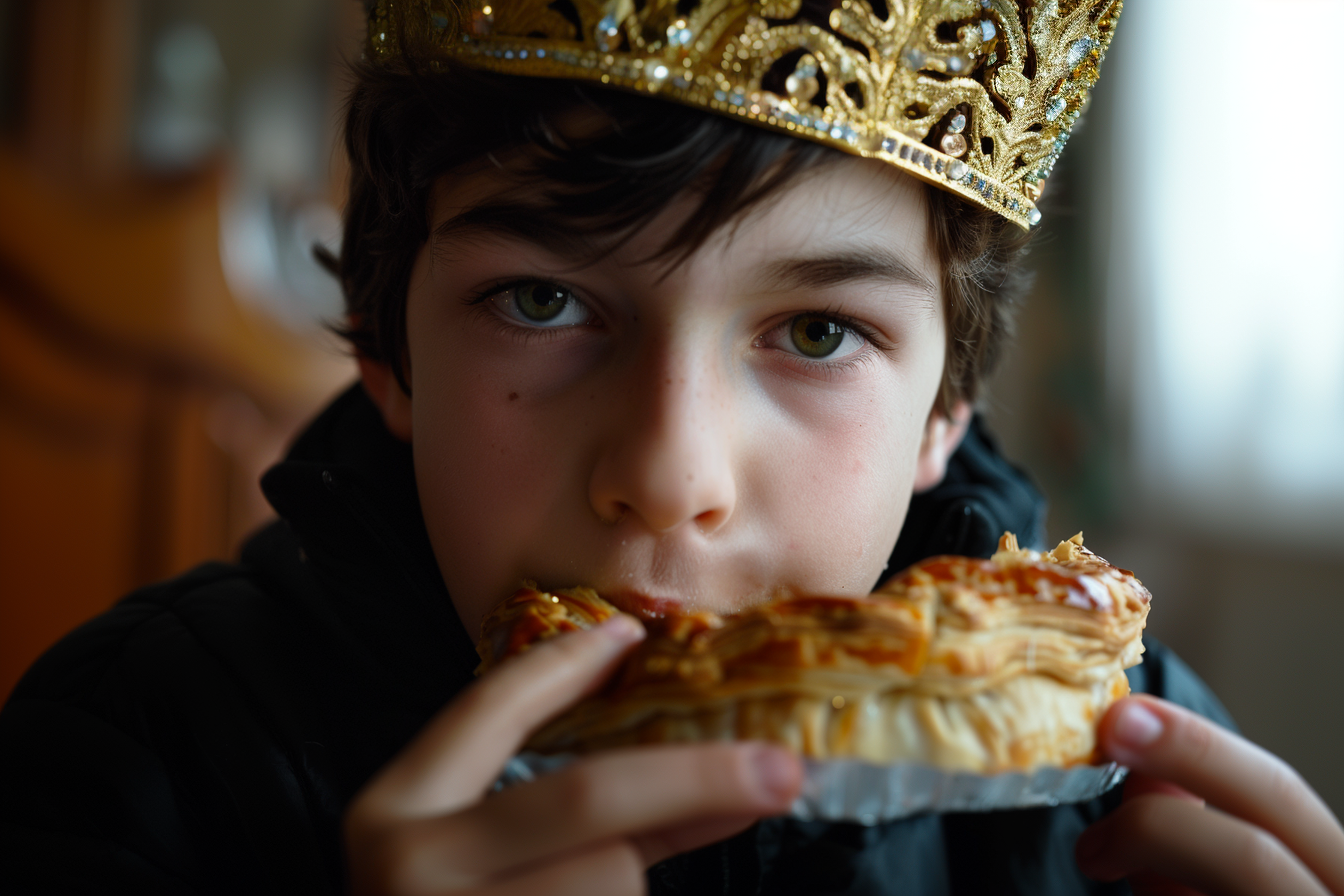 Image gratuite Adolescent profite Galette des Rois 2