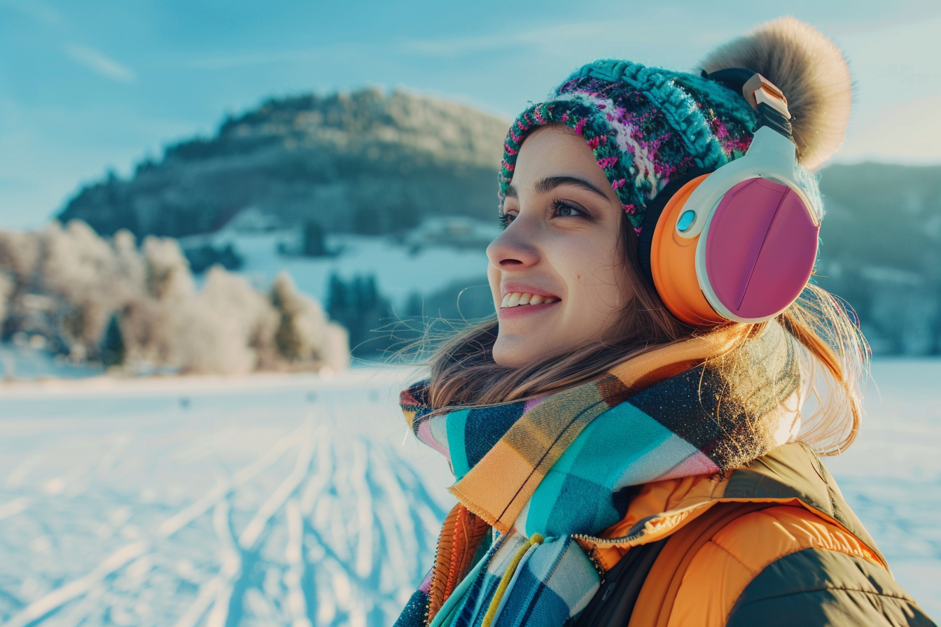 Image gratuite Adolescente patinant sur un lac gelé en montagne 9