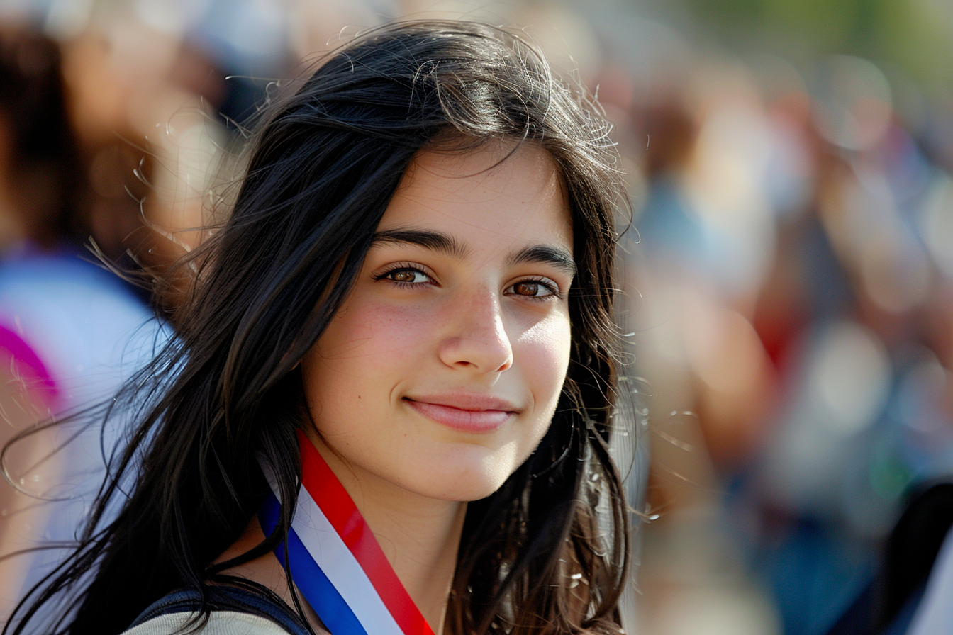 Image gratuite Adolescente profitant des festivités du 14 juillet 1