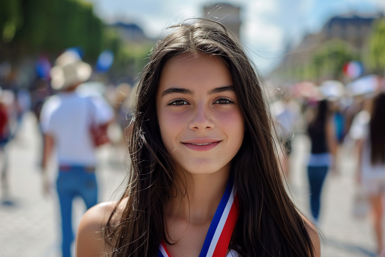 Image gratuite Adolescente profitant des festivités du 14 juillet 2