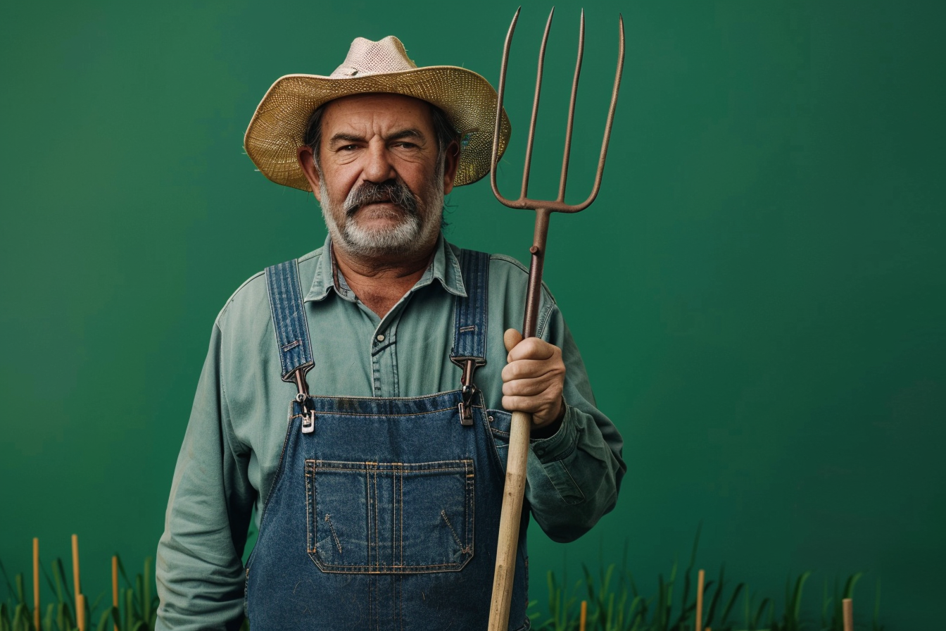 Image gratuite Agriculteur, fond vert 2