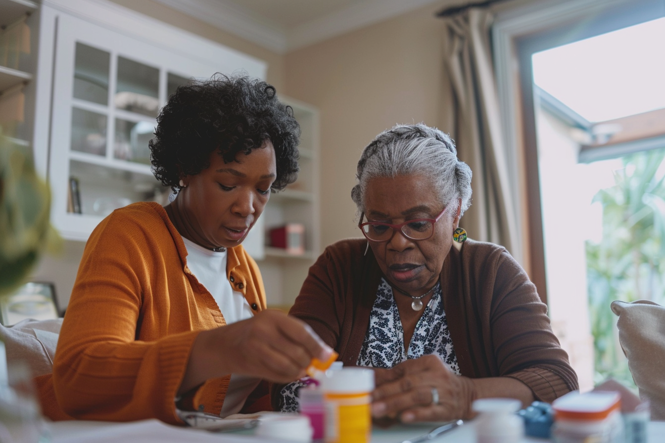 Image gratuite Aide-soignante aidant une femme senior 1