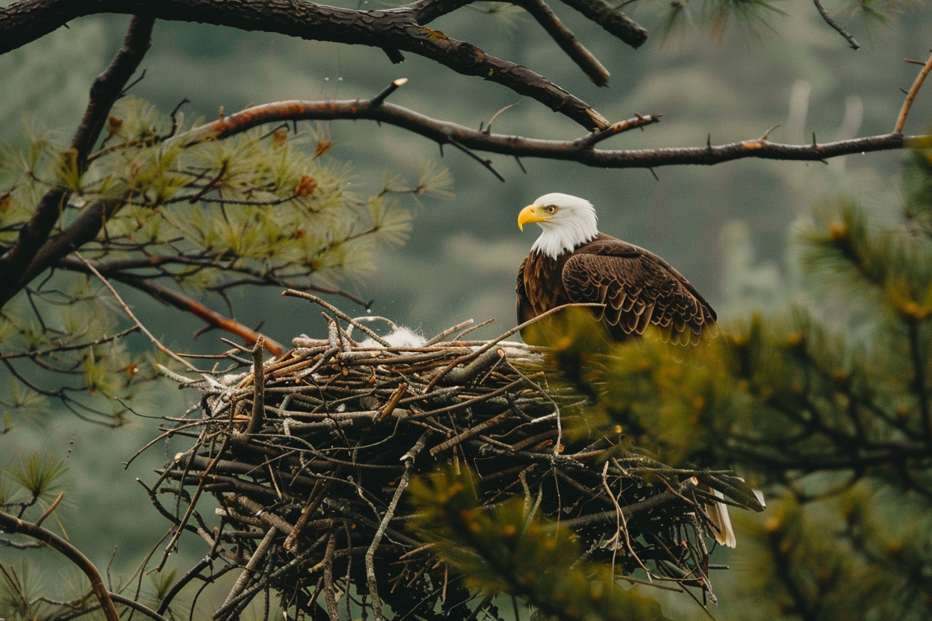 Image gratuite Aigle construisant un nid 1