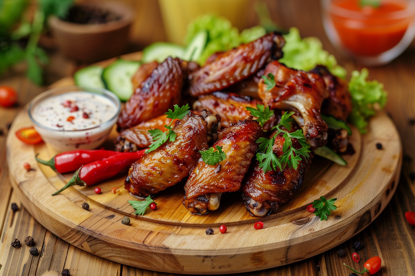 Image gratuite Ailes de poulet avec légumes 1