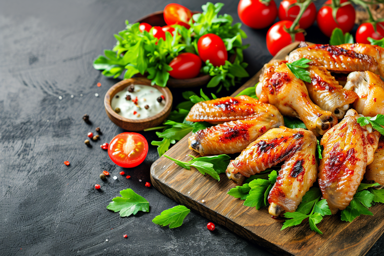 Image gratuite Ailes de poulet avec légumes 4