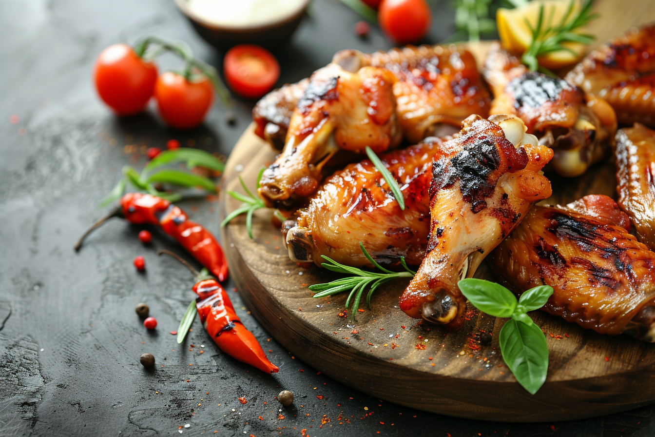 Image gratuite Ailes de poulet dans une cuisine rustique 1