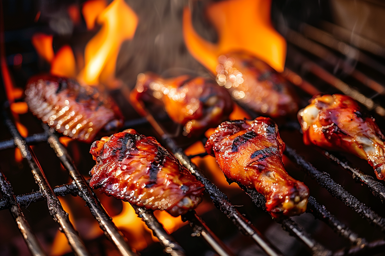 Image gratuite Ailes de poulet sur barbecue 1