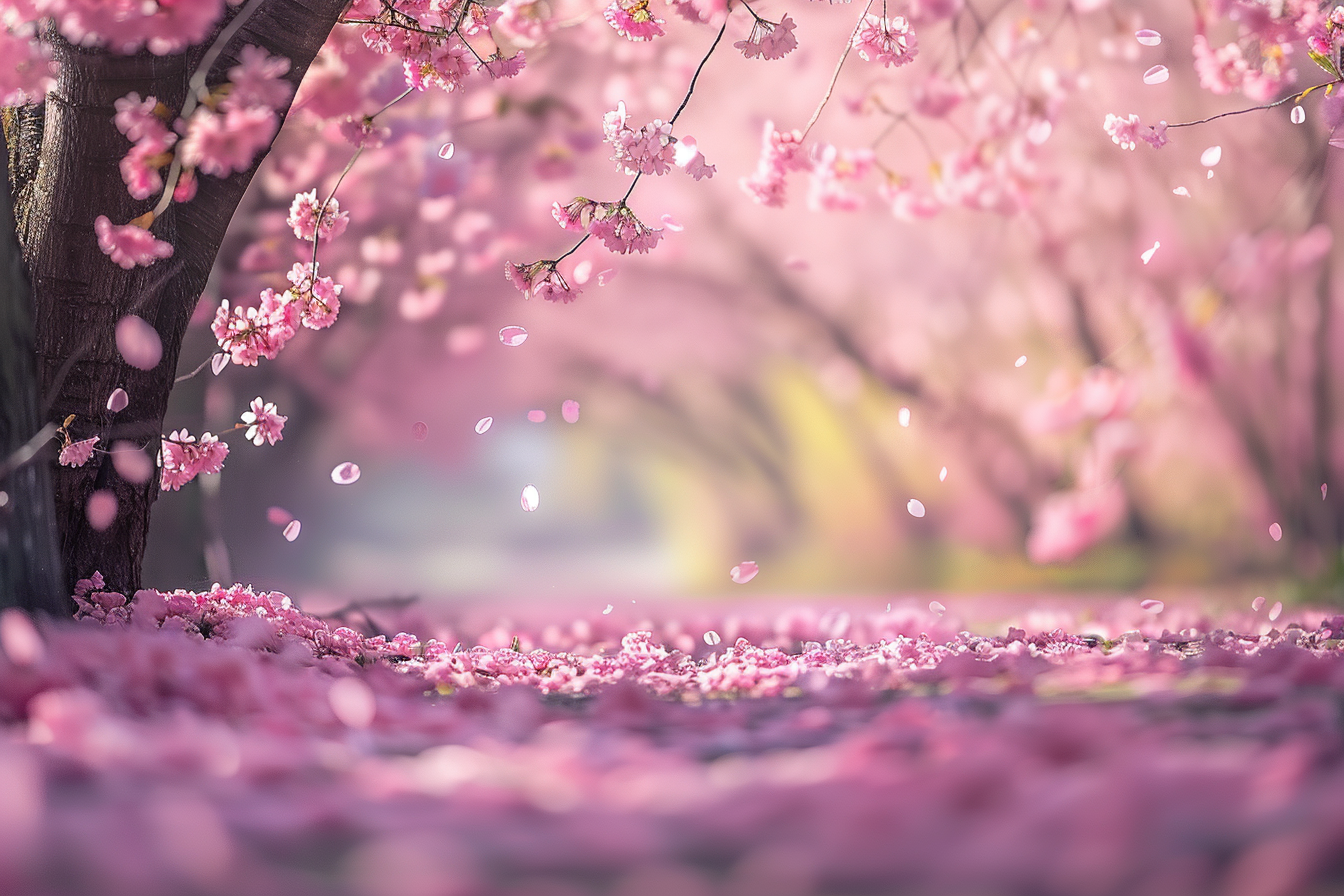 Image gratuite Allée de cerisiers en fleurs 2