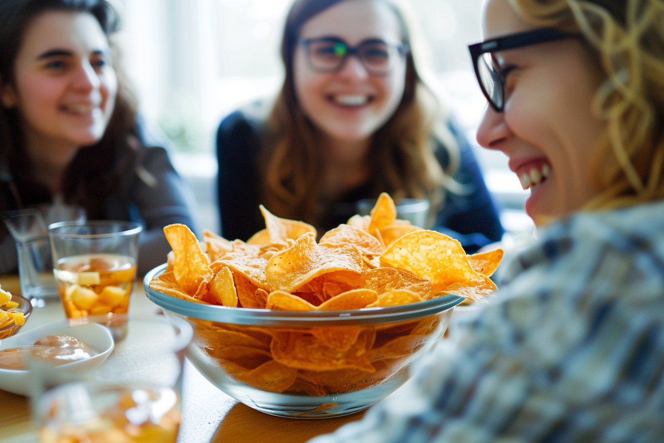Image gratuite Amis partageant des chips 2