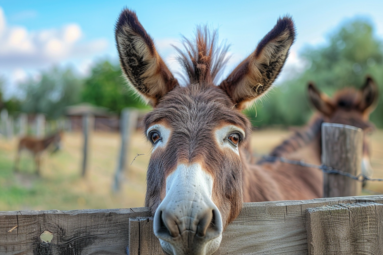 Image gratuite Âne curieux sur clôture 1