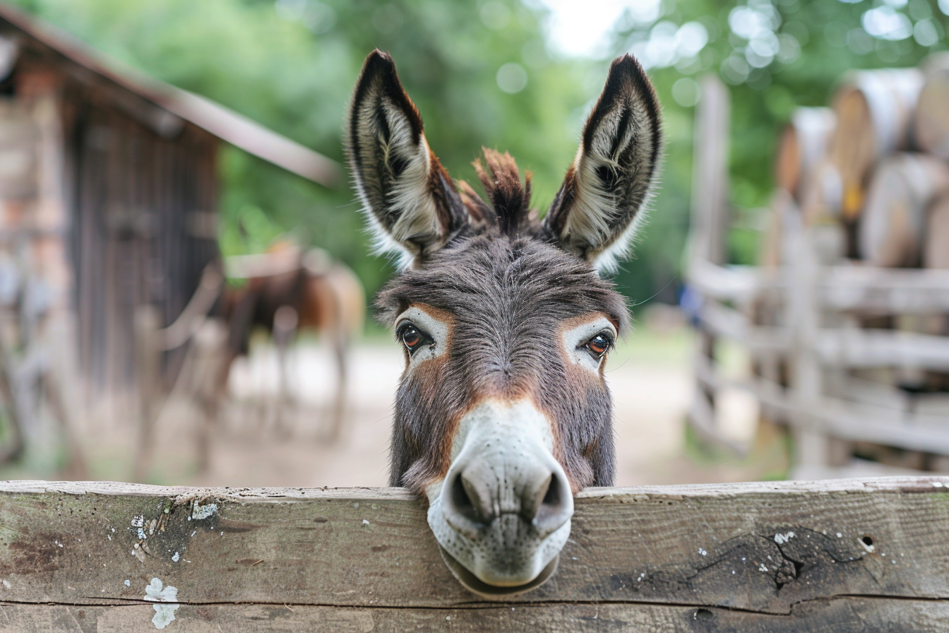 Image gratuite Âne curieux sur clôture 2