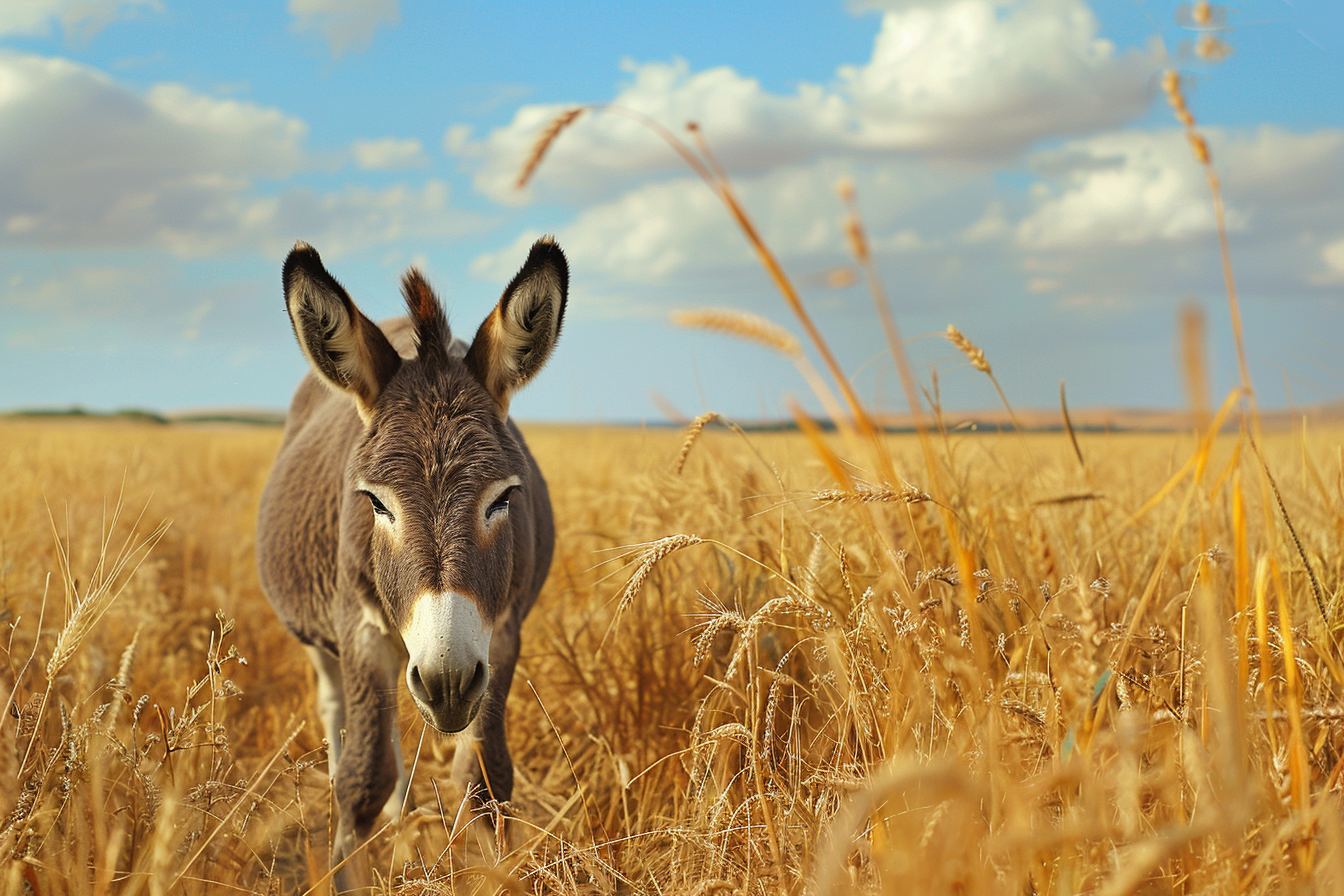 Image gratuite Âne dans champ de blé 3