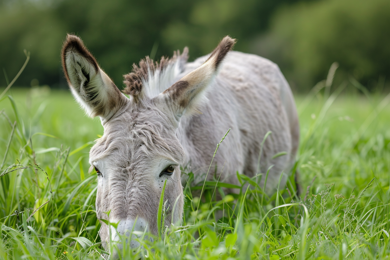 Image gratuite Âne dans prairie verdoyante 1