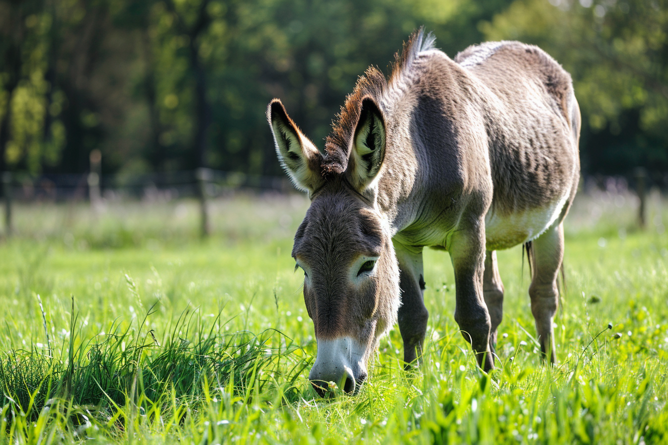 Image gratuite Âne dans prairie verdoyante 4