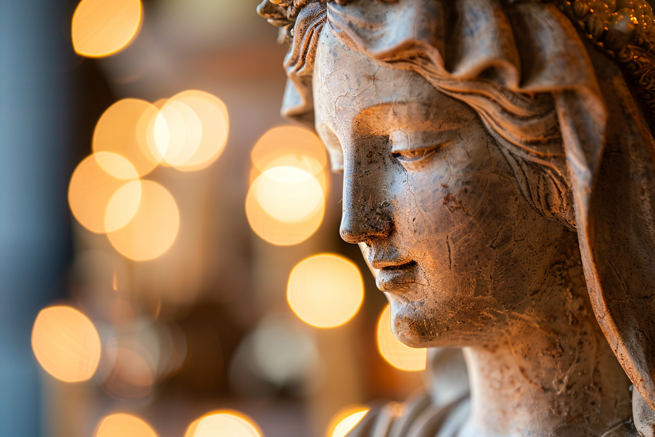 Image gratuite Angle latéral sculpture Madone douce lumière bougies 1