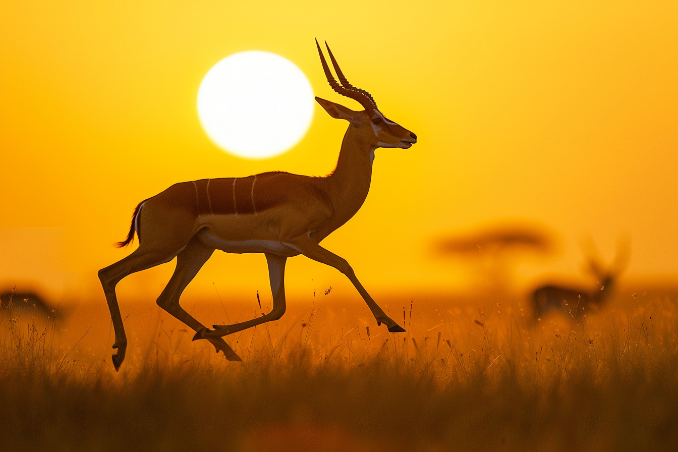 Image gratuite Antilope sautant dans savane africaine 1