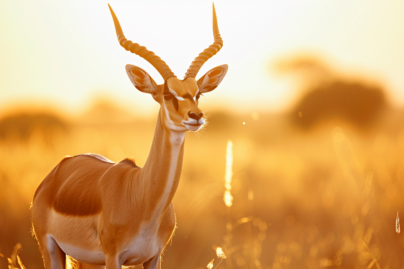 Image gratuite Antilope se dressant contre fond de savane africaine 1