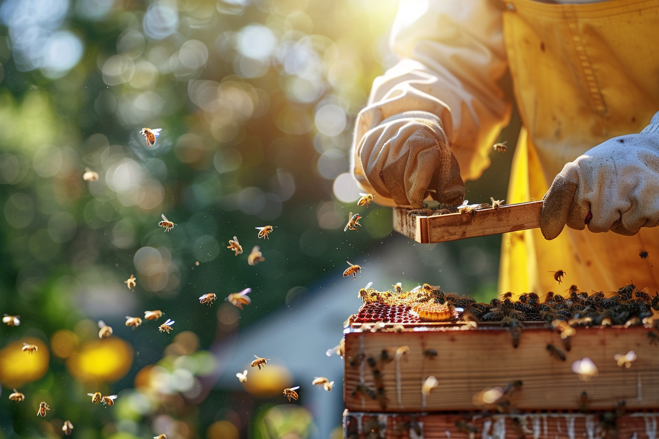 Image gratuite Apiculteur, fond flouté 2