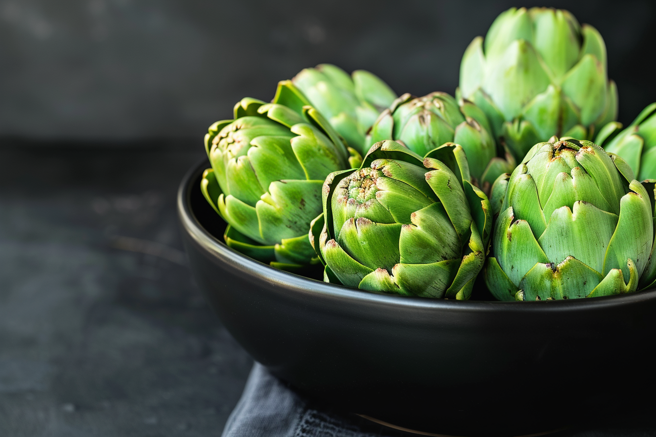 Image gratuite Artichauts dans bol noir 2