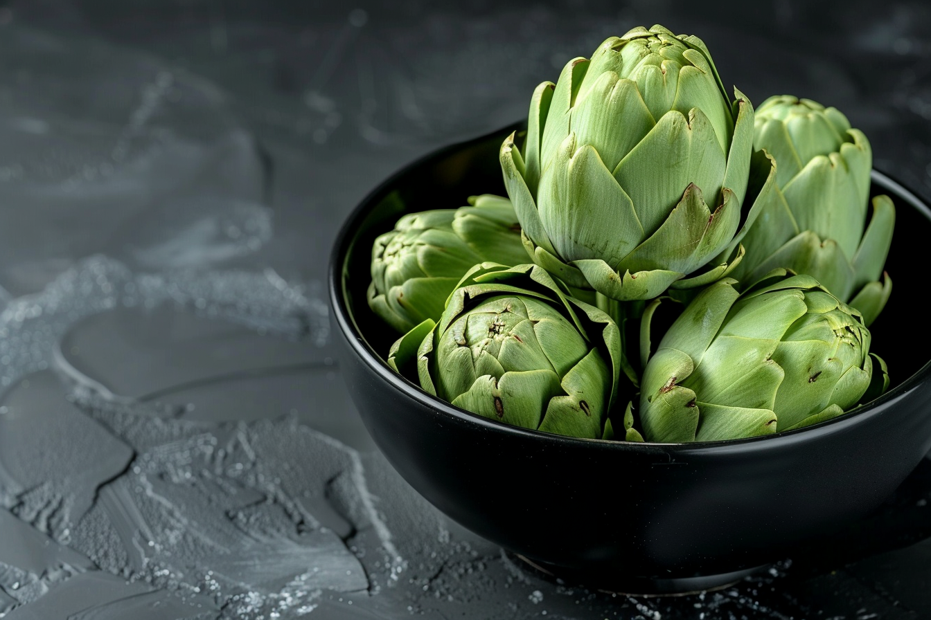 Image gratuite Artichauts dans bol noir 3
