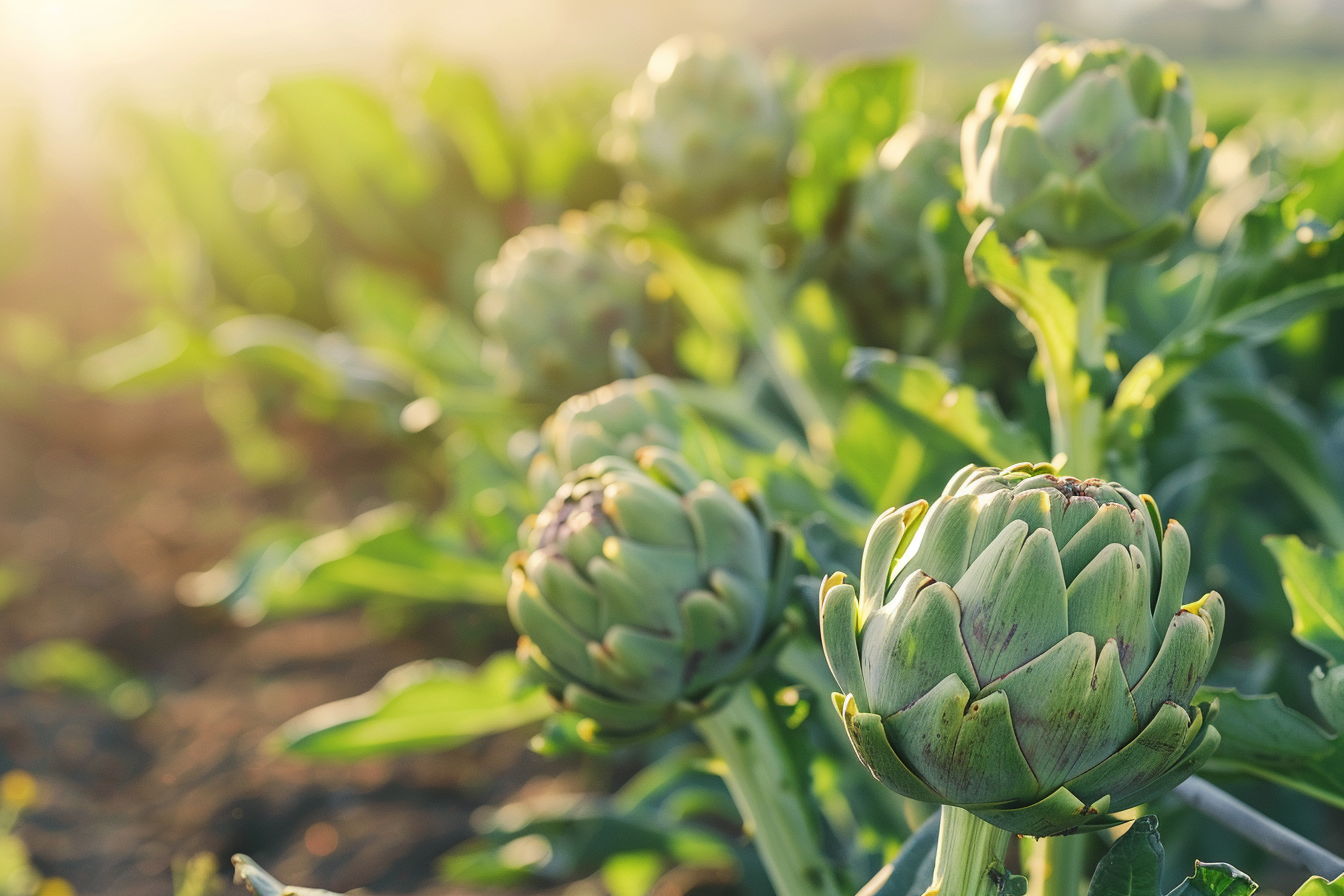 Image gratuite Artichauts dans champ ensoleillé 1
