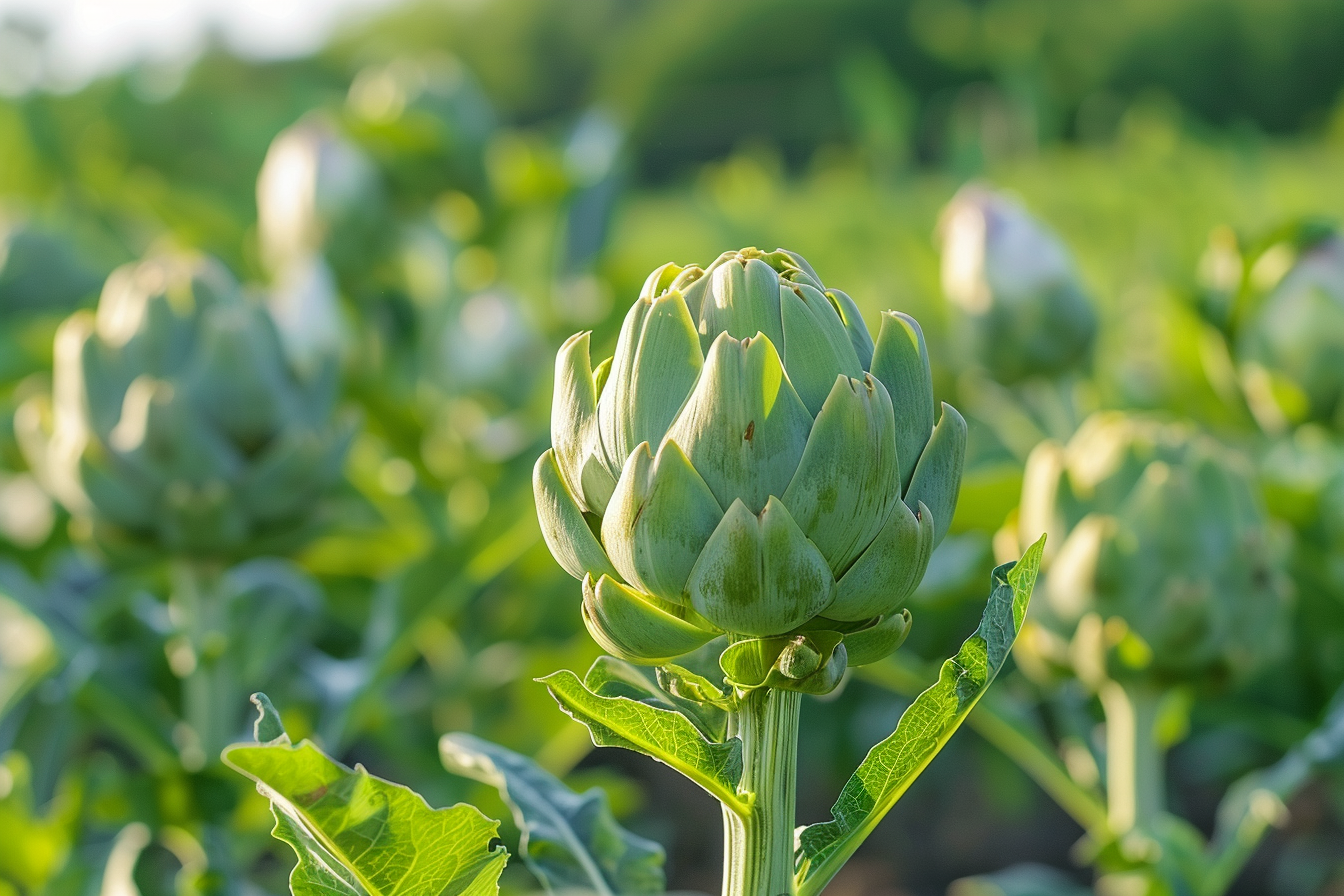 Image gratuite Artichauts dans champ ensoleillé 2