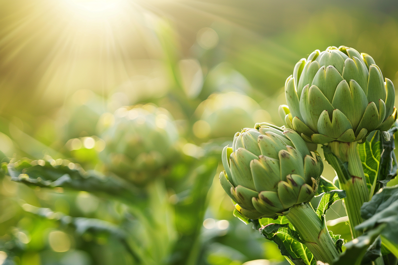 Image gratuite Artichauts dans champ ensoleillé 3