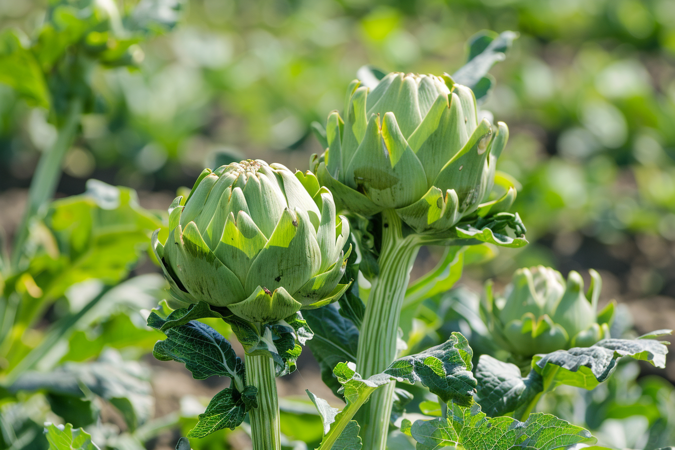Image gratuite Artichauts dans champ ensoleillé 4