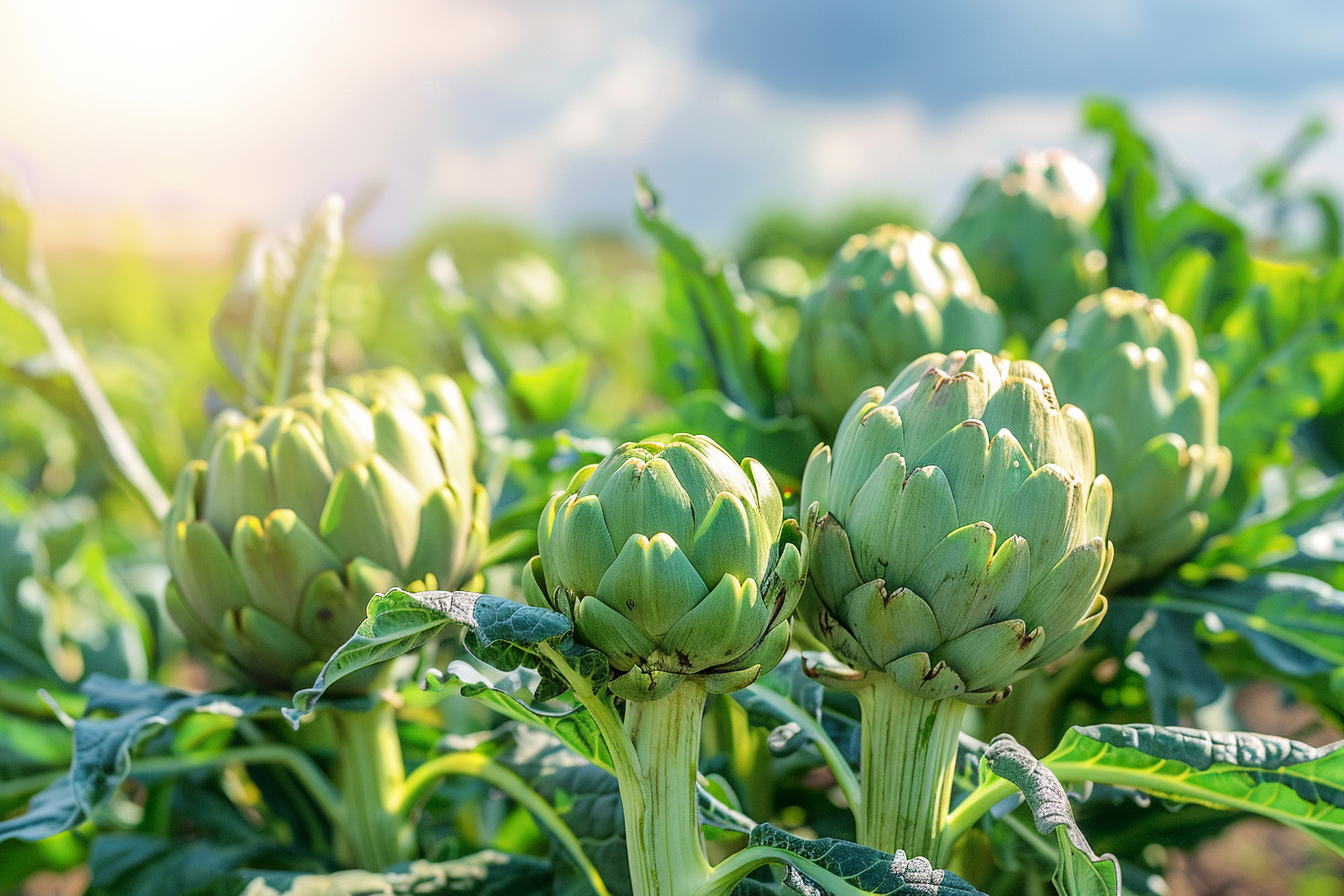 Image gratuite Artichauts dans champ ensoleillé 5