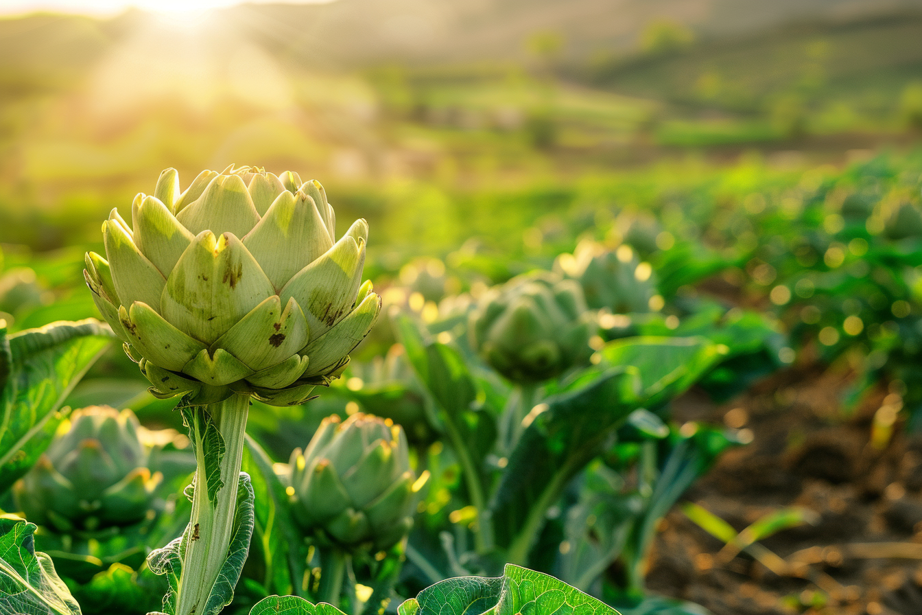 Image gratuite Artichauts dans champ ensoleillé 6