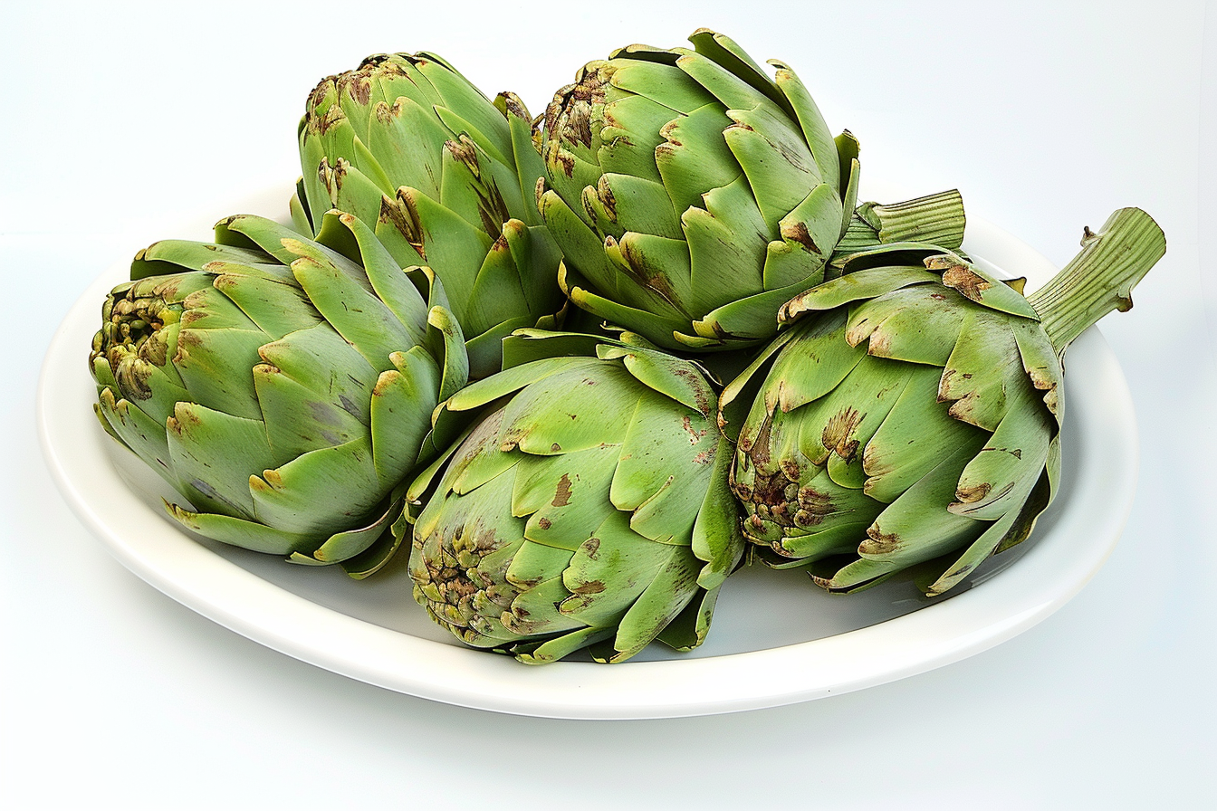Image gratuite Artichauts sur assiette blanche 1