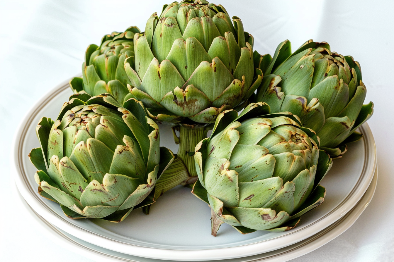 Image gratuite Artichauts sur assiette blanche 2
