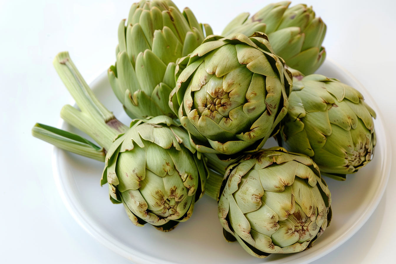Image gratuite Artichauts sur assiette blanche 6