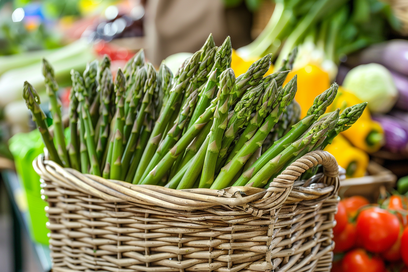 Image gratuite Asperges fraîches au marché fermier 1