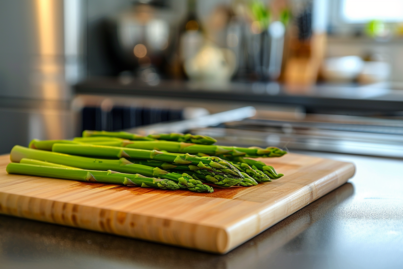 Image gratuite Asperges tranchées en cuisine moderne 1