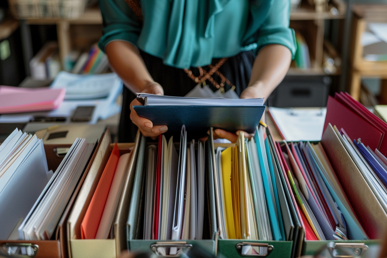 Image gratuite Assistant juridique organisant dossiers 3