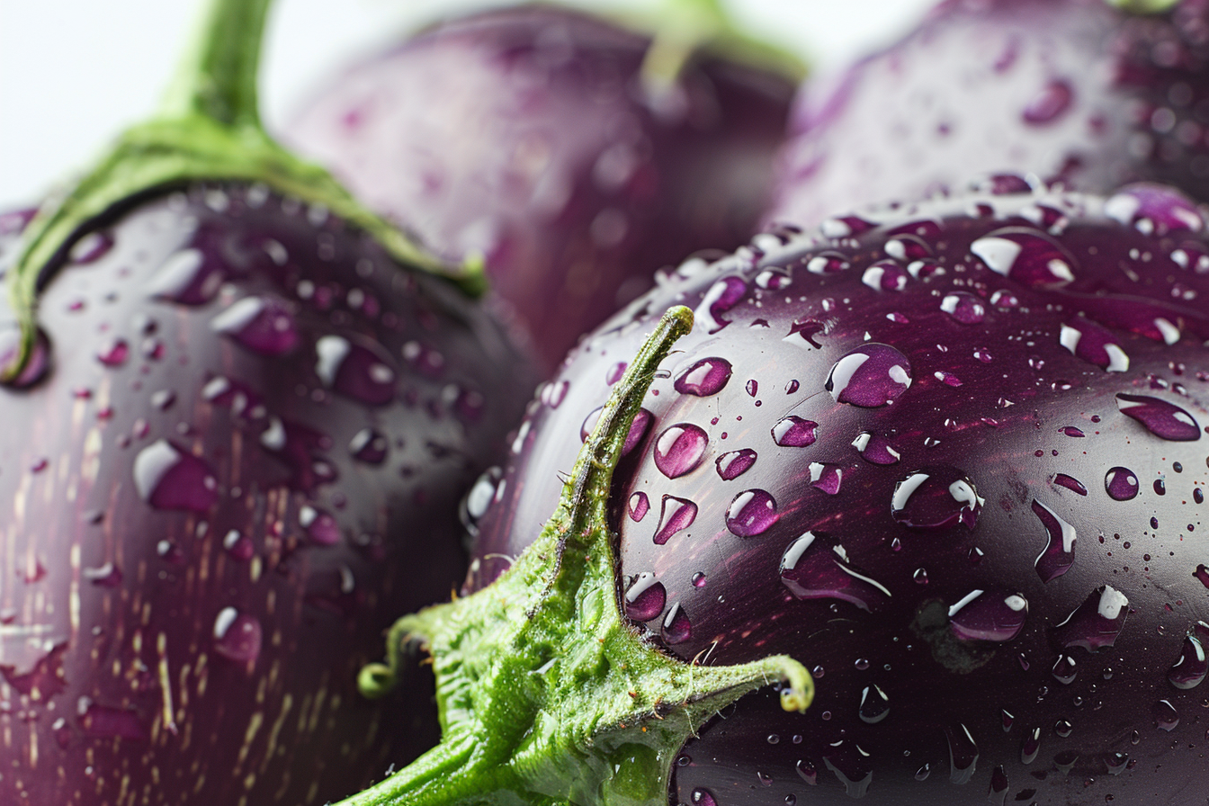 Image gratuite Aubergines avec gouttelettes d&rsquo;eau 3