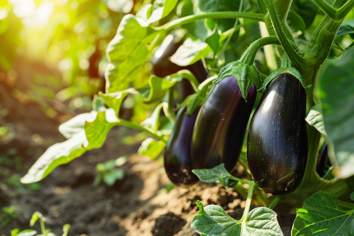 Image gratuite Aubergines dans jardin ensoleillé 5