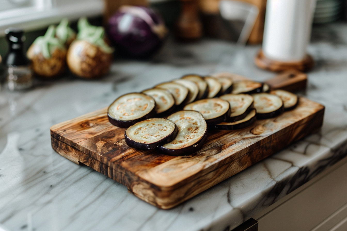 Image gratuite Aubergines tranchées en cuisine 2